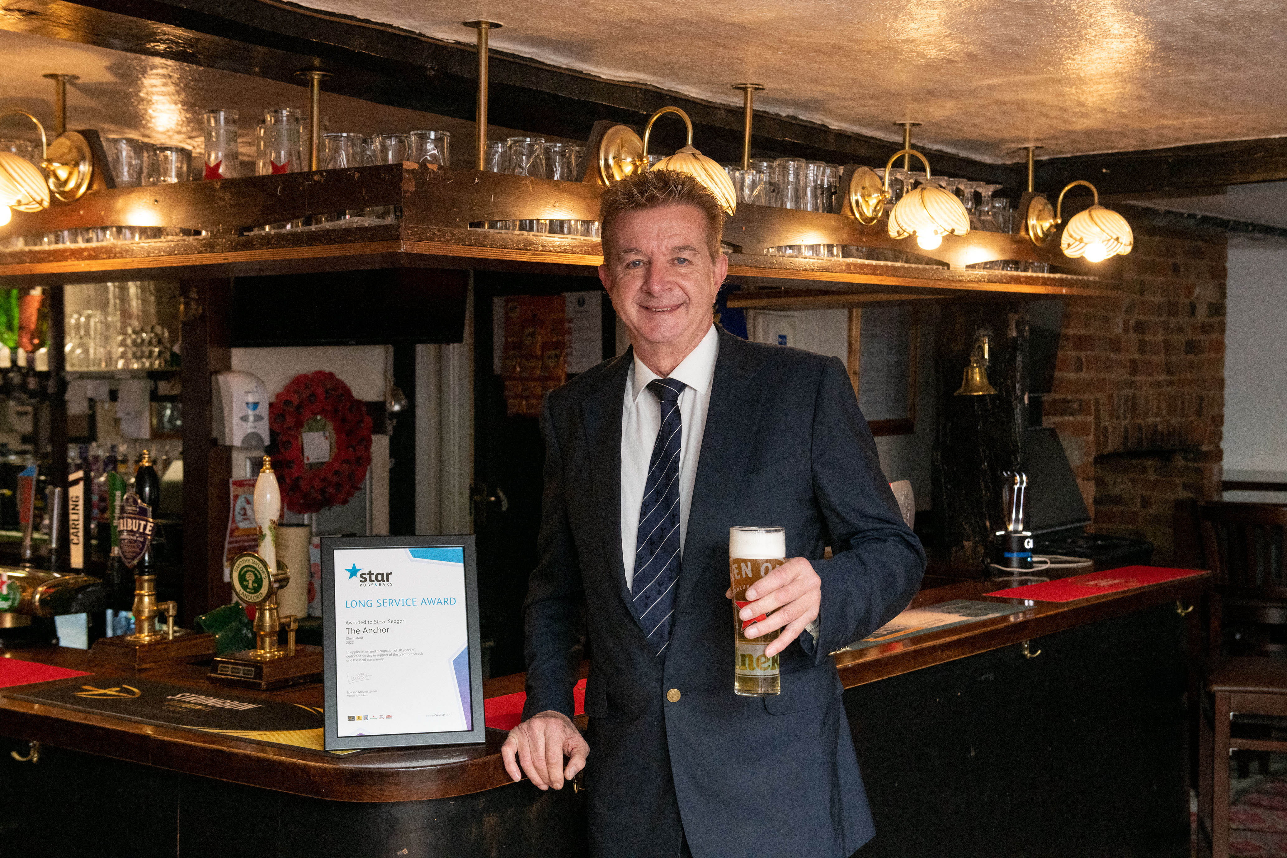 Chelmsford Publican Receives Prestigious Award for Three Decades Service