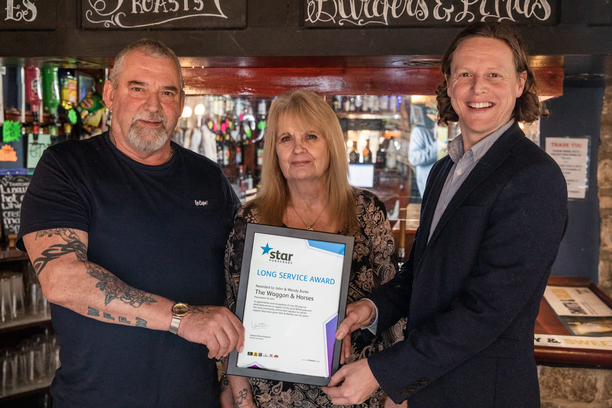 Peasedown St John Publicans Are Awarded Prestigious Long Service Award